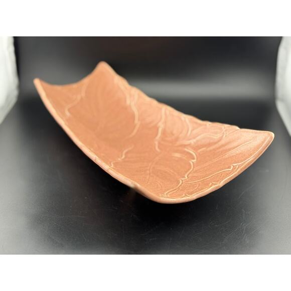 Woodfield Salmon Pink Three Toed Dish by Steubenville - Picture 5 of 6